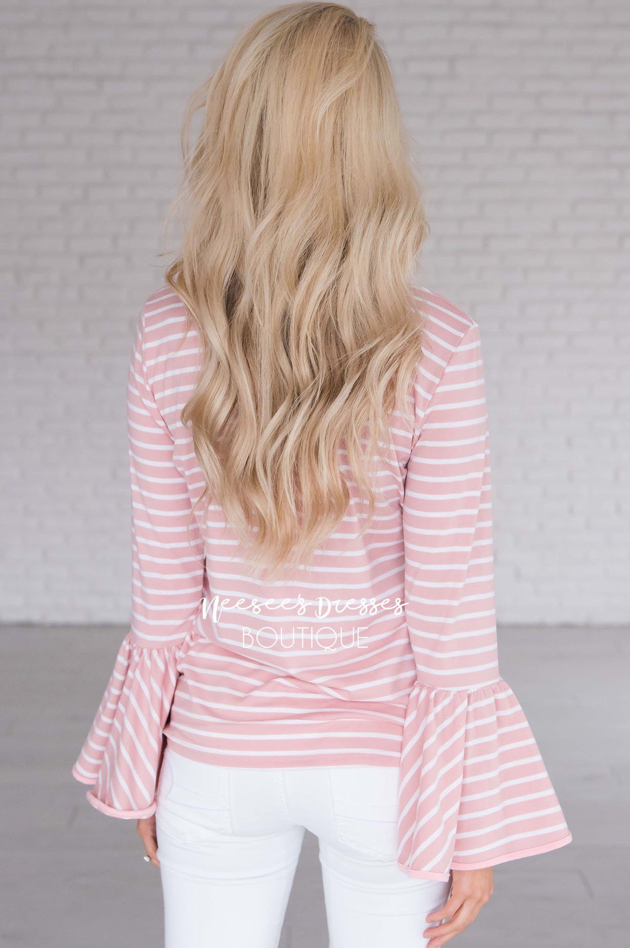 Candy Shop Striped Bell Sleeve Top