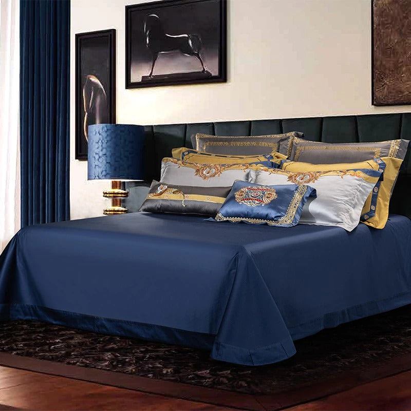 Embroidered Satin Duvet Cover Set