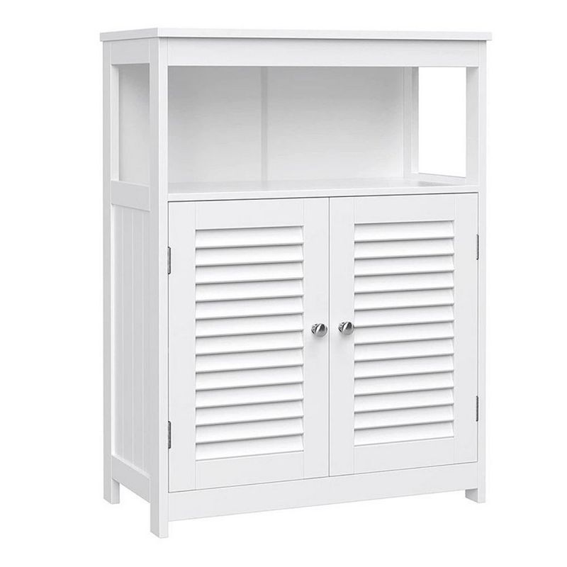 BreeBe White Free Standing Bathroom Cabinet with Shelf