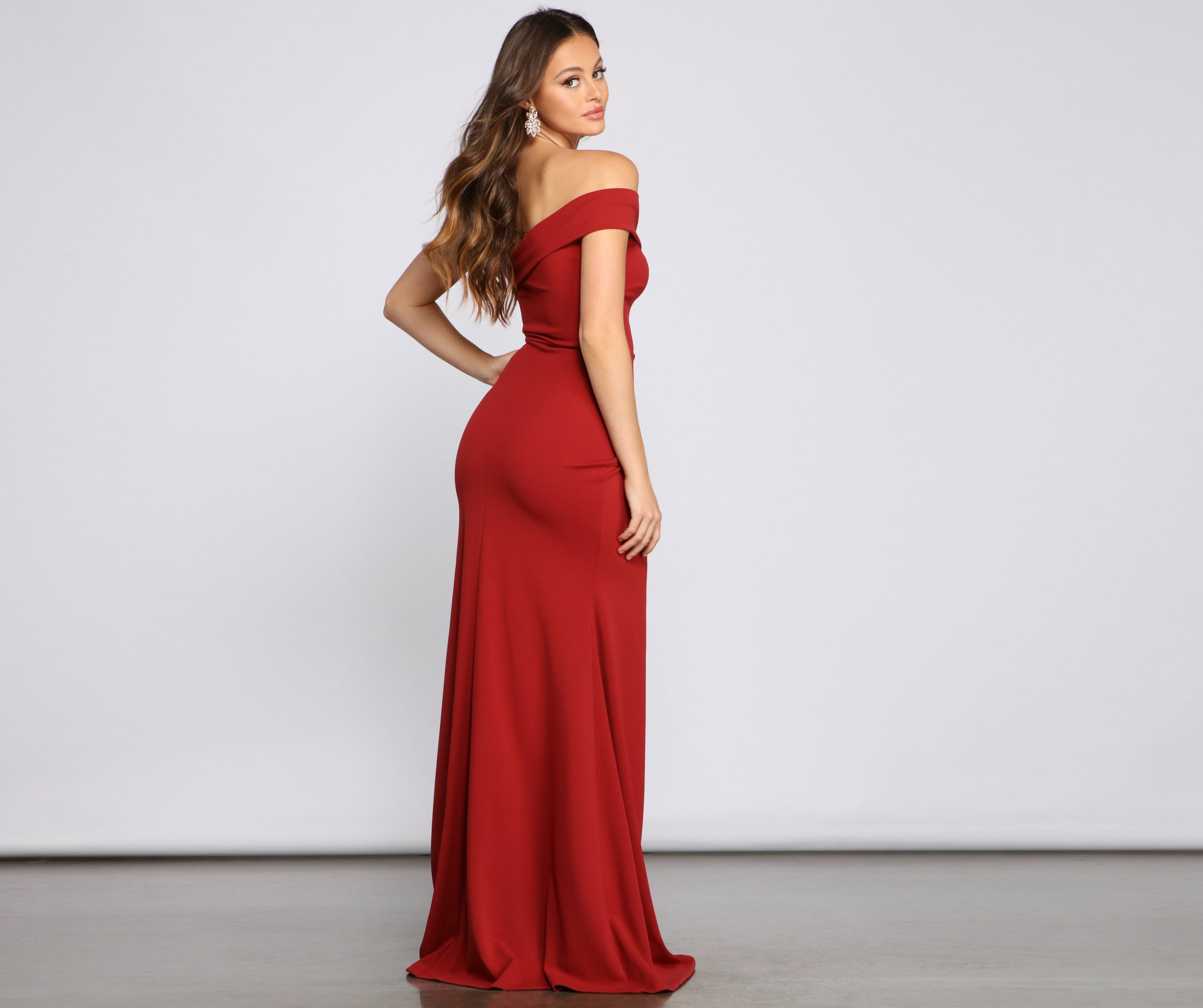 Susana Asymmetric Off Shoulder Mermaid Dress