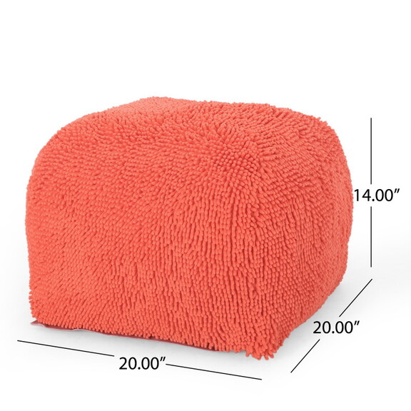 Moloney Modern Microfiber Chenille Square Pouf  Co...