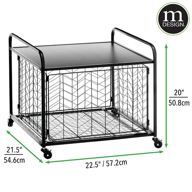 mDesign Small Portable Mini Fridge Storage Cart with Wheels and Handles