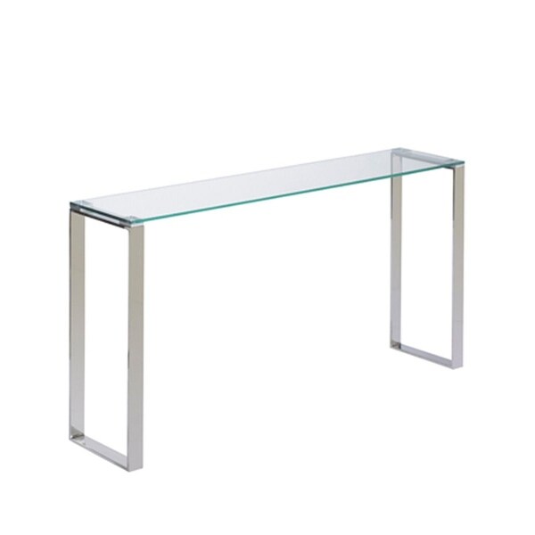 Gem Modern Tempered Glass and Stainless Steel Console Table (3 Size Options)