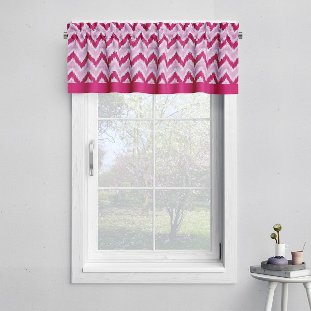 Bacati Mixnmatch Pink Chevron Zigzag Window Valance