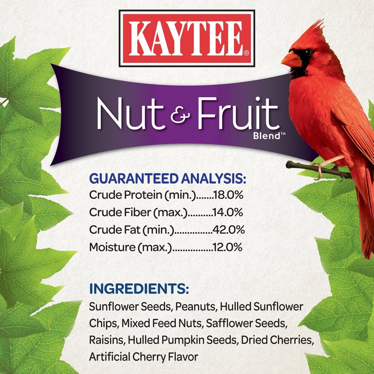 Kaytee Nut and Fruit Blend Wild Bird Food， 20-lb bag