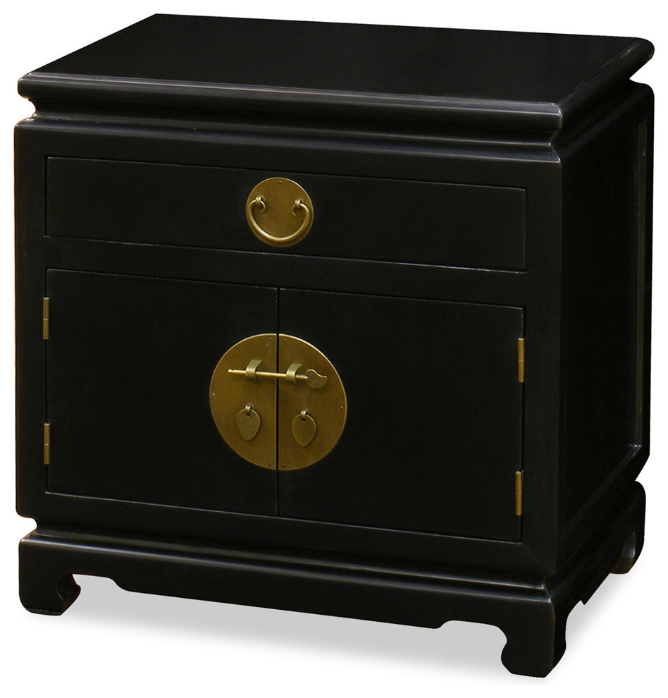 Elmwood Black Ming Cabinet   Asian   Accent Chests And Cabinets   by China Furniture and Arts  Houzz