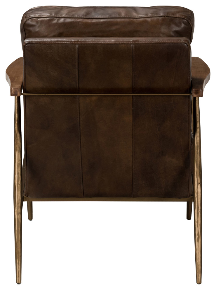Arnold Leather Club Chair Antique Brown by Kosas Home   Midcentury   Armchairs And Accent Chairs   by Kosas  Houzz