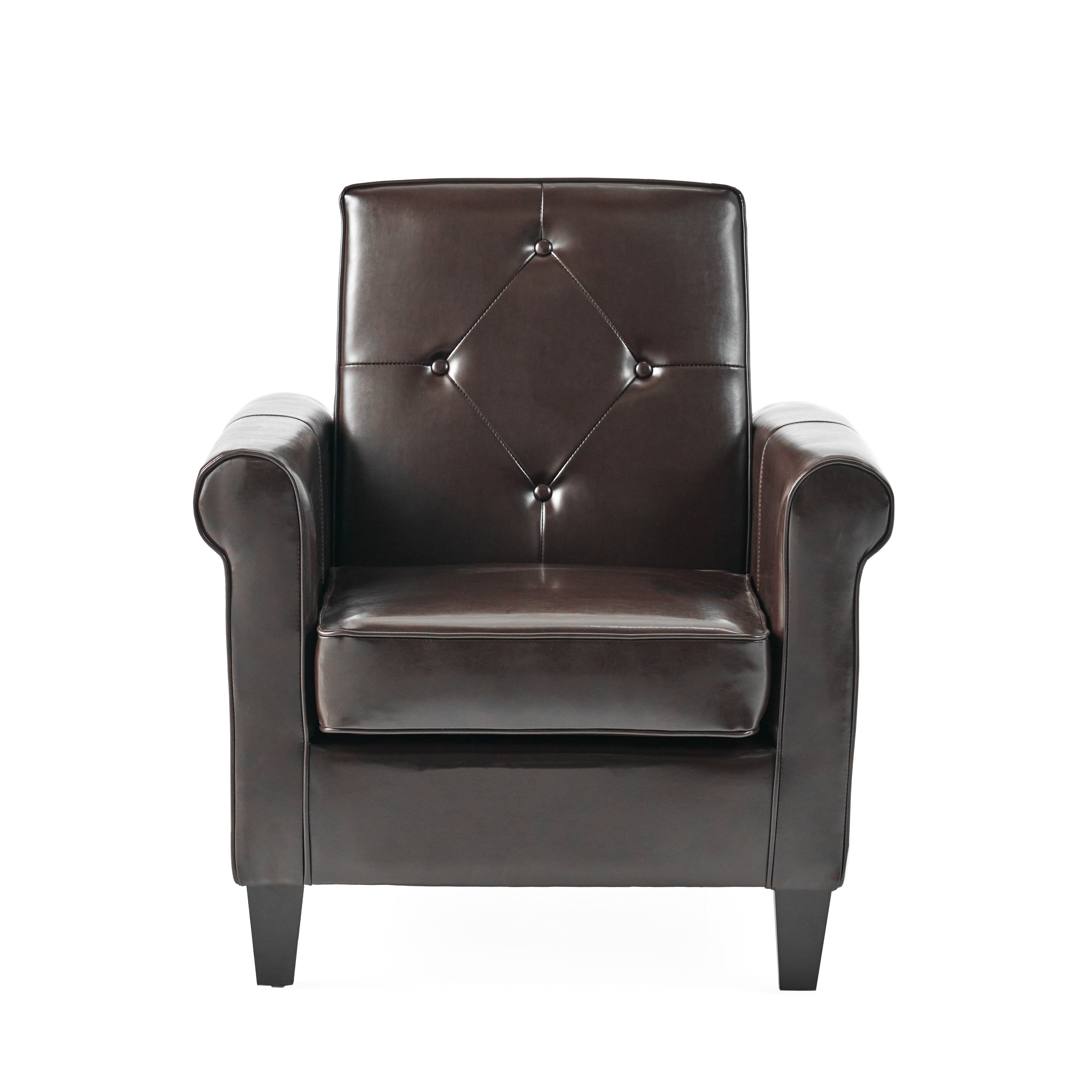 Barzini Brown Leather Club Chair