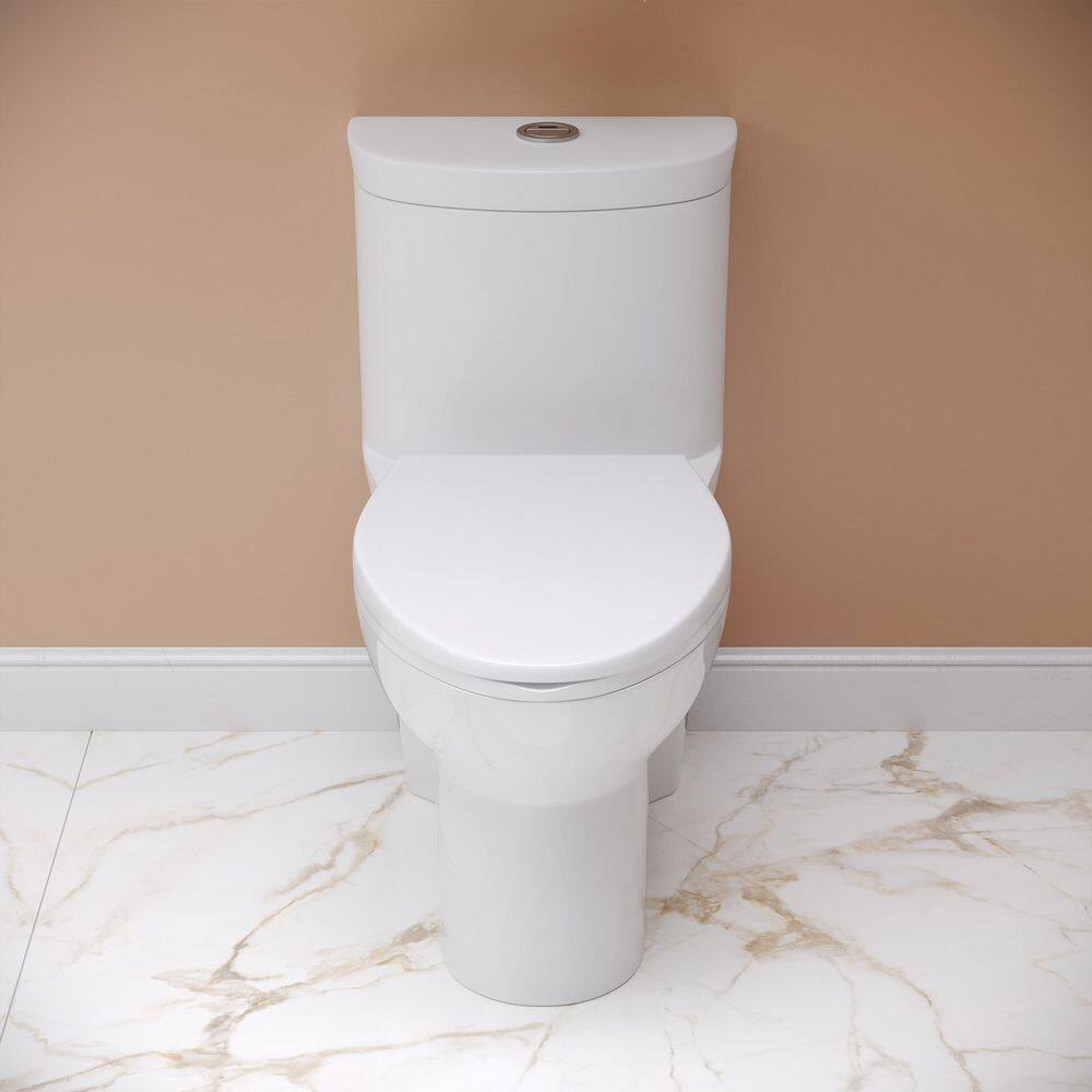 Swiss Madison Sublime 1-piece 1.11.6 GPF Touchless Retrofit Dual Flush Elongated Toilet in Glossy White Seat Included SM-1TK205