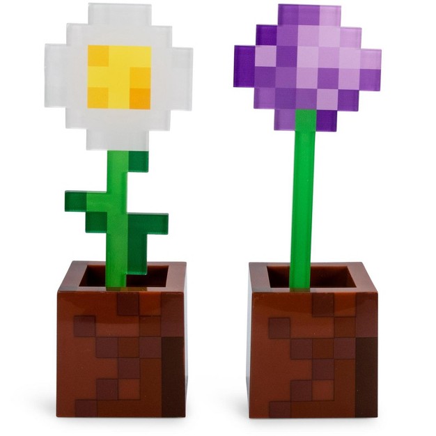 Ukonic Minecraft Daisy And Allium Flower Pot Mood Lights Set Of 2