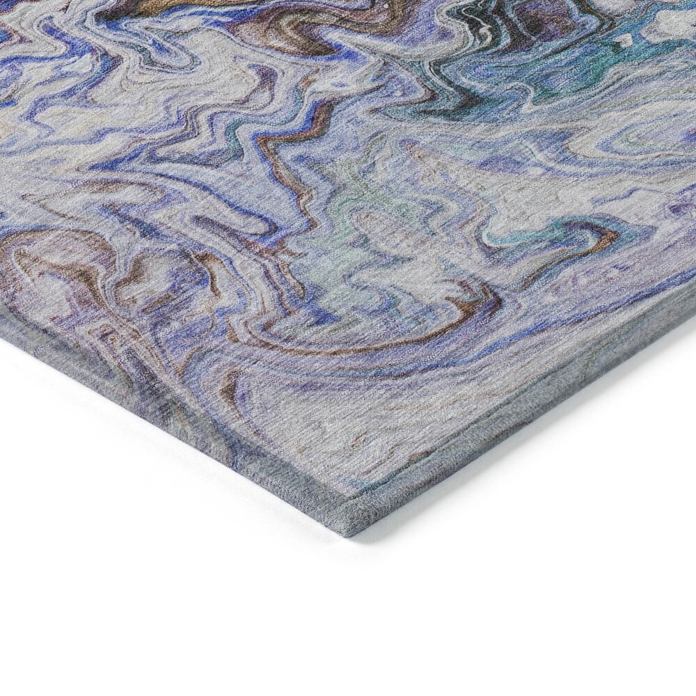 Machine Washable Indoor/ Outdoor Chantille Abstract Contempoary Rug