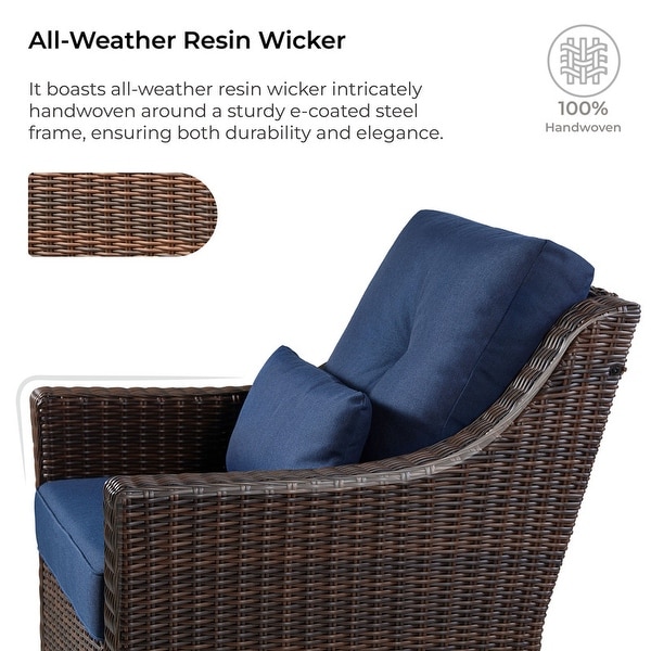 Murphy Outdoor Wicker Patio Furniture Swivel Glider Chair