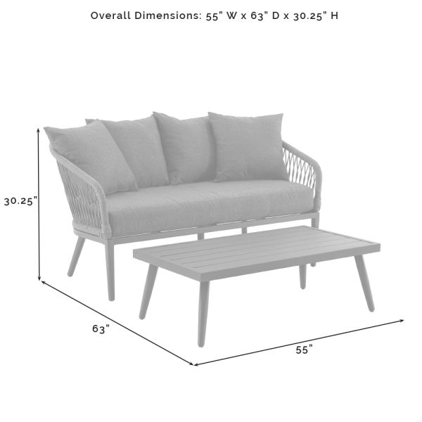 Dover 2Pc Outdoor Rope Conversation Set