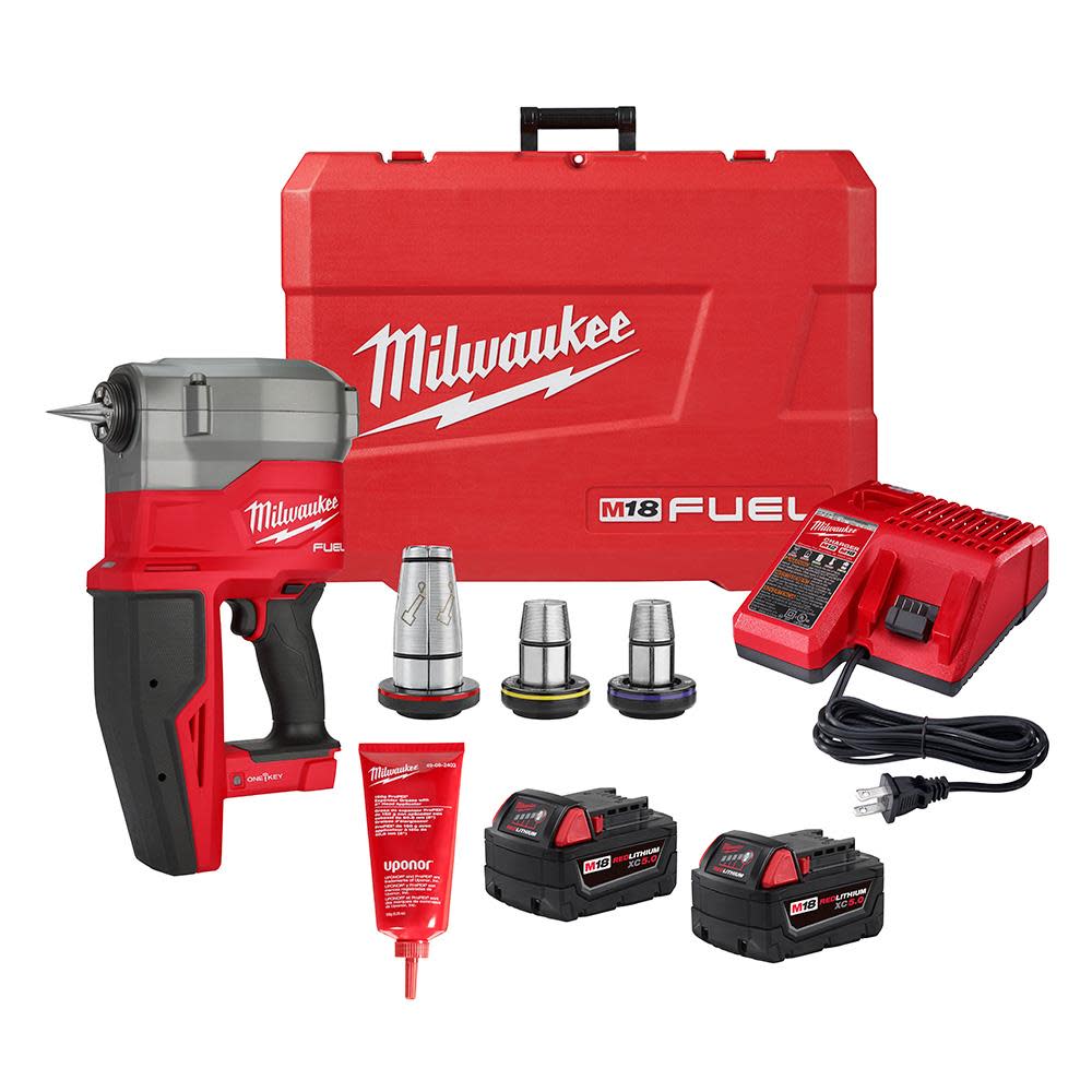 Milwaukee M18 FUEL 2 ProPEX Expander Kit with ONE KEY and 1 1/4 to  2 Expander Heads ;