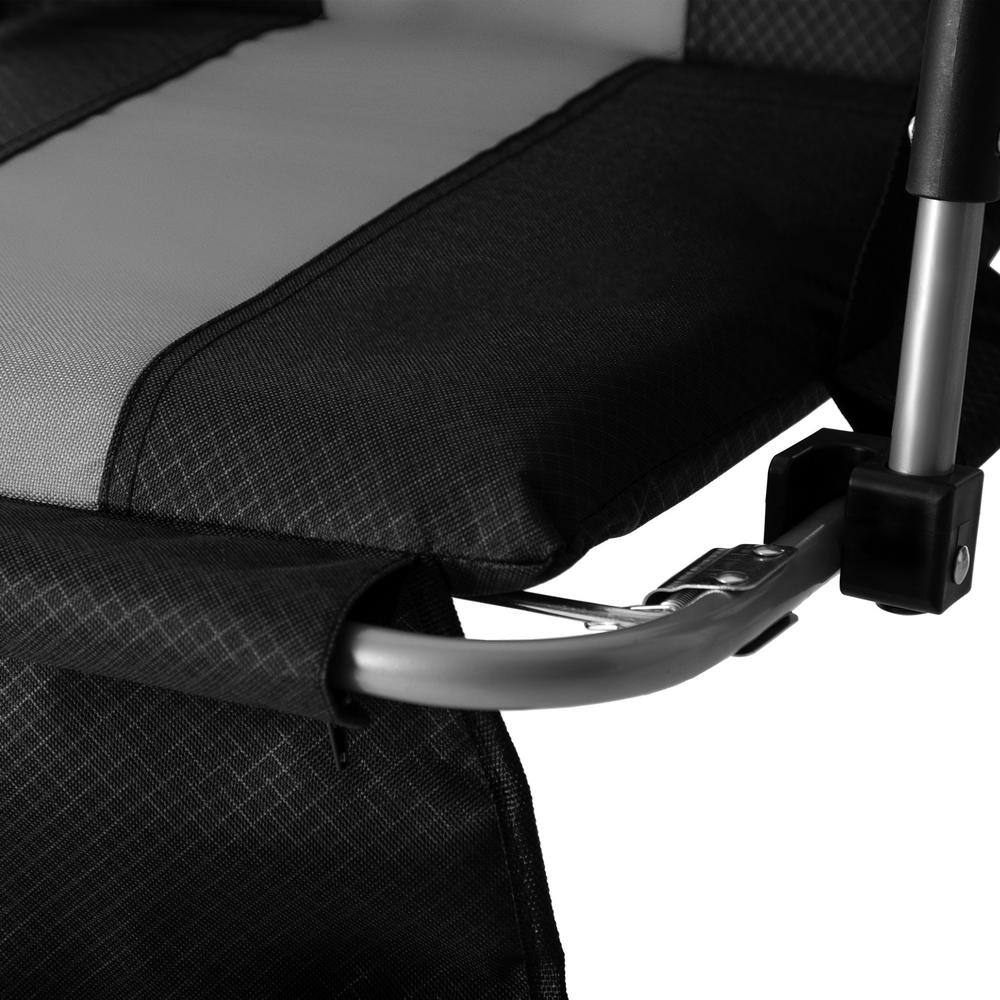 PHI VILLA Portable Stadium Seat Padded Chair with Armrests Black Gray THD-E01CC060100604