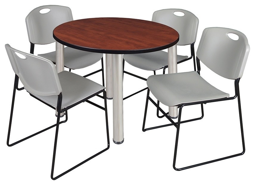 Kee Breakroom Table and 4 Zeng Stack Chairs   Contemporary   Coffee Tables   by BisonOffice  Houzz