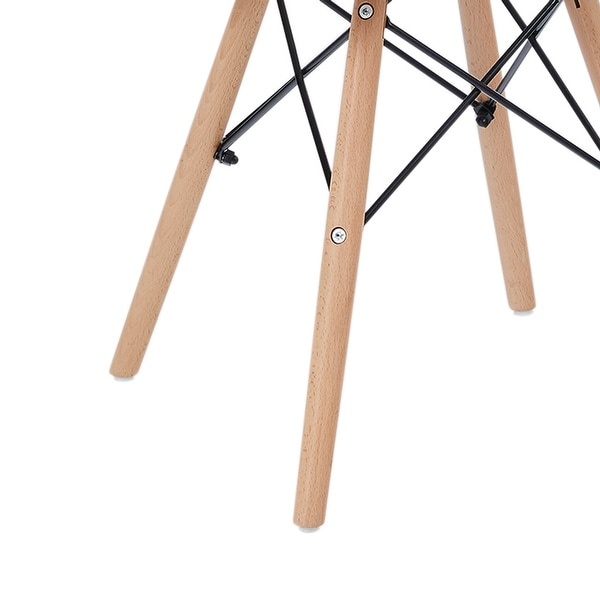 Allan Plastic Side Dining Chair with Wooden Legs Set of 2， Brown - 18.5