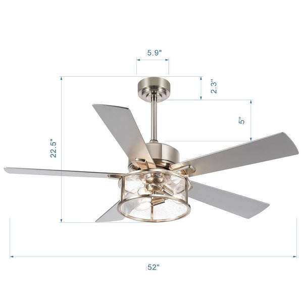 52 Inch 5-Blade Ceiling Fan with Light and Remote Shopping - The Best Deals on Ceiling Fans | 40369824