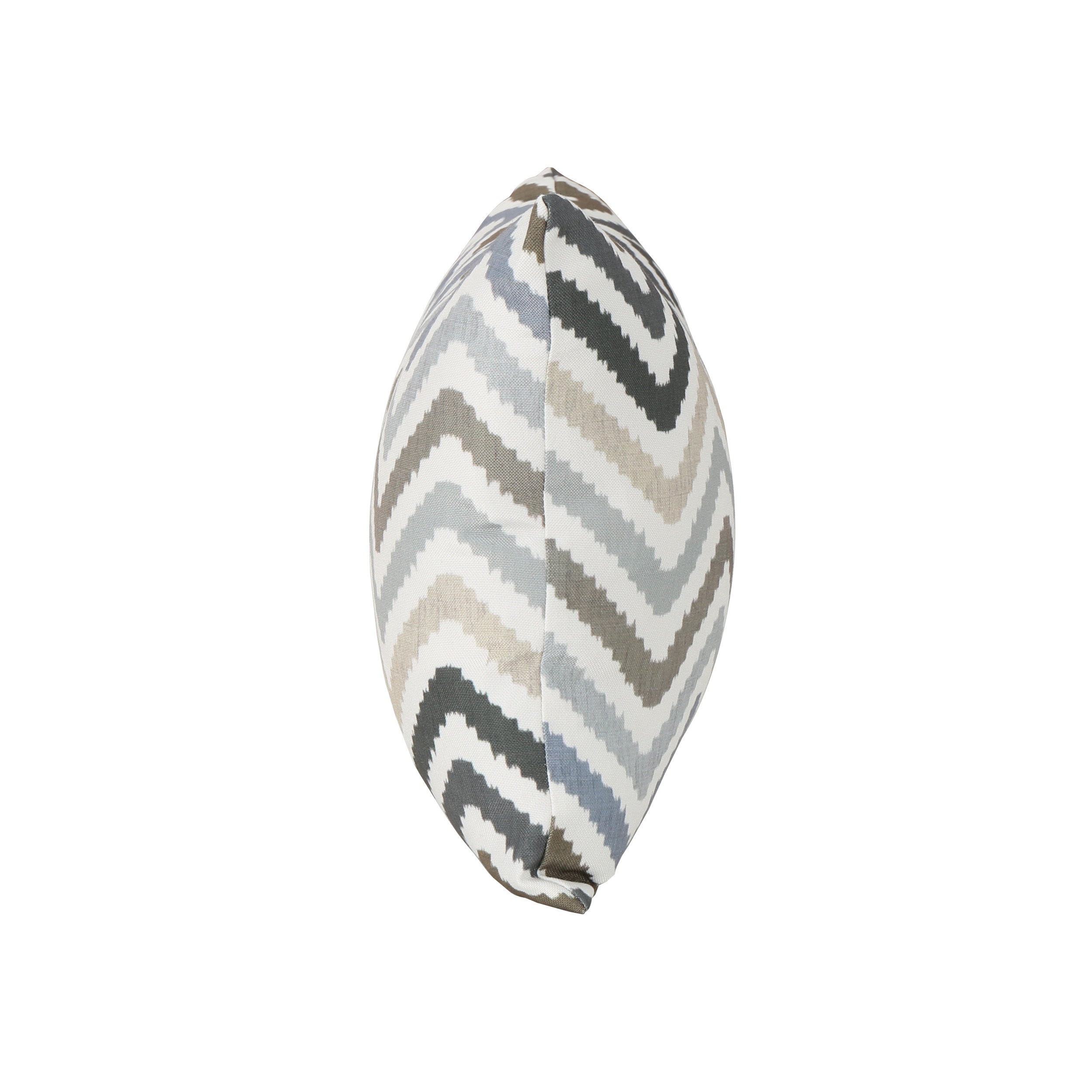 Callon Indoor Grey, Blue, and Brown Zig Zag Striped Water Resistant Rectangular Throw Pillow