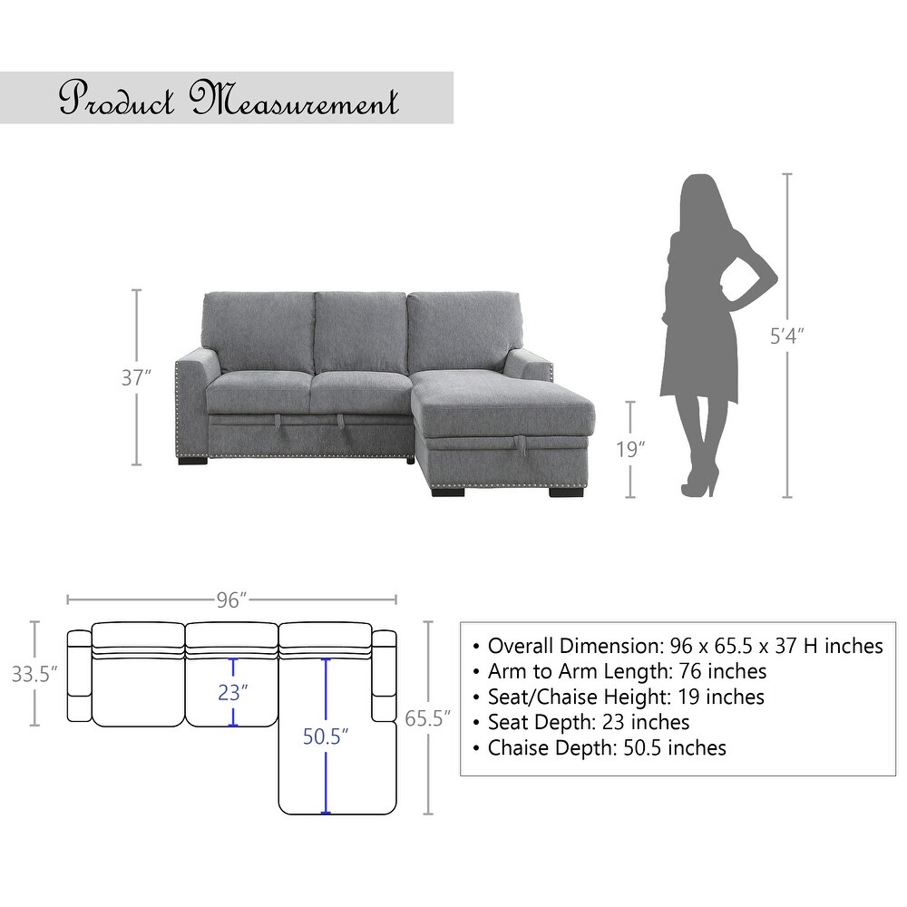 Tolani Sectional Sofa with Pull Out Bed and Right Chaise