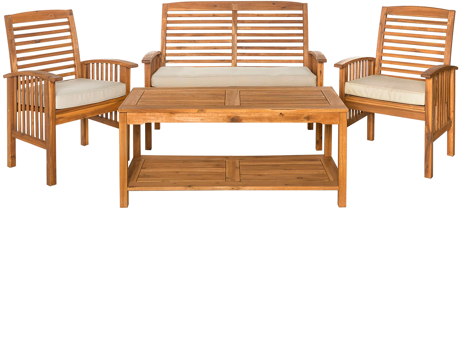 Light Brown Conversation Set with Coffee Table - Walker Edison