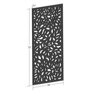 DESIGN VU Evergreen 6 ft. x 3 ft. Charcoal Recycled Polymer Decorative Screen Panel Wall Decor and Privacy Panel DVU3603C