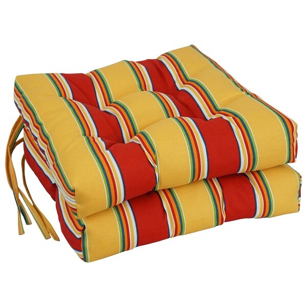 16-inch Square Tufted Indoor/Outdoor Chair Cushions (Set of 2) - 16