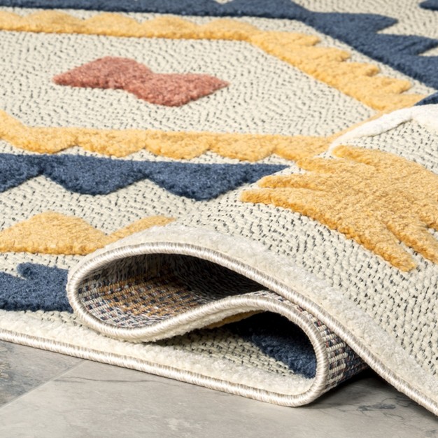 Nuloom Valen Raised Geometric Indoor outdoor Patio Area Rug