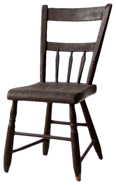 Consigned  Antique Plank Seat Farmhouse Chair   Traditional   Dining Chairs   by 86 Vintage  Houzz