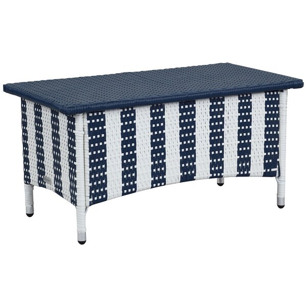 SAFAVIEH Outdoor Living Figueroa Navy/ White Patio Set (4piece)