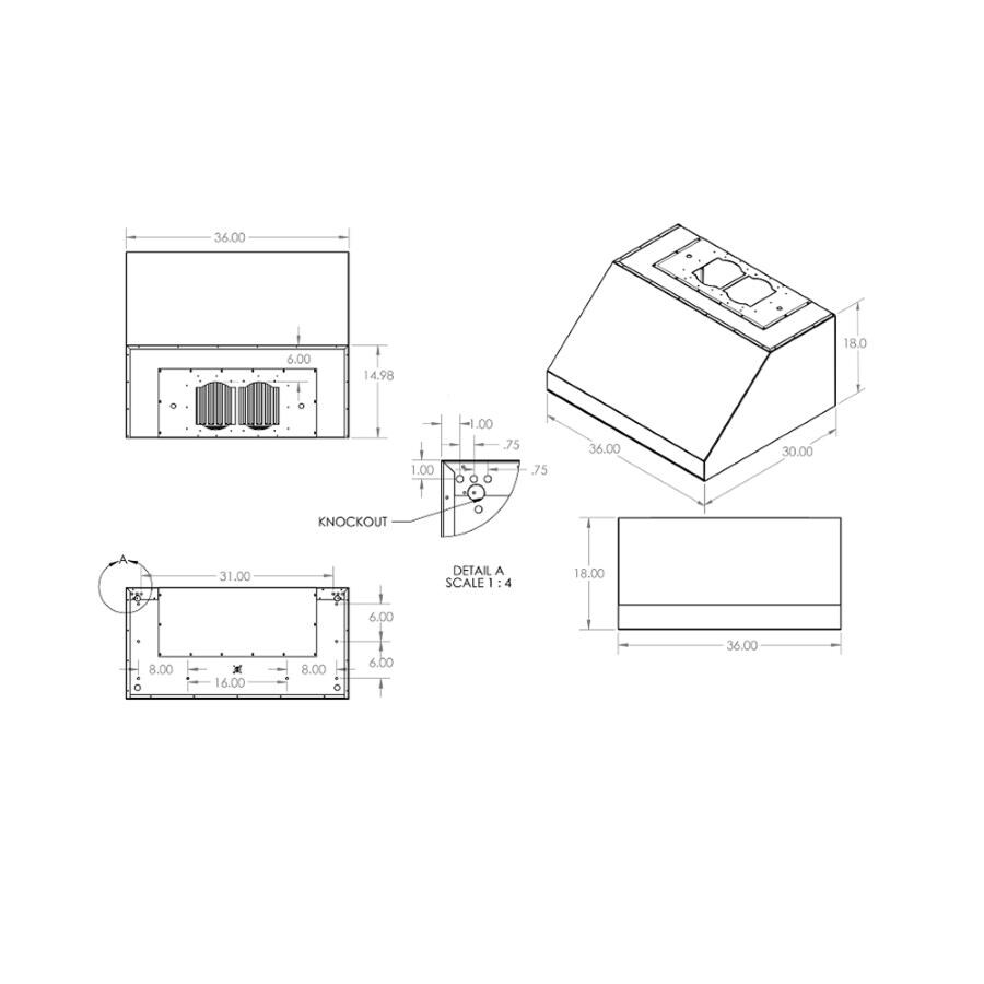 RCS 48-Inch Stainless Steel Vent Hood