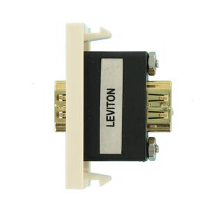 Leviton HDMI Feedthrough Multimedia Outlet System (MOS) Module Light Almond 41290-HDT