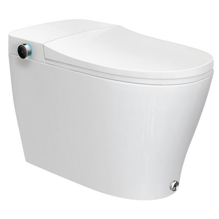 HOROW Elongated Tankless Toilet, One Piece Smart Toilet with Advance Heated Bidet Seat, Wireless Remote Control, Auto Open