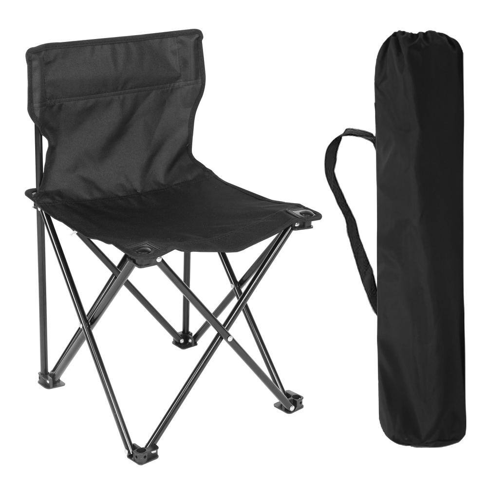 dubbin Armless Portable Folding Camping Chair for Outdoor Camping Fishing in Black FXPFFS-1009