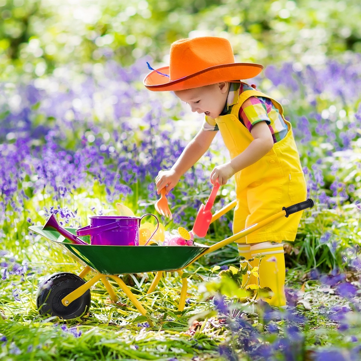 Kids Metal Wheelbarrow, Yard Rover Steel Tray