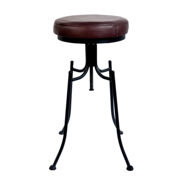 AandB Home Dorsett Metal and Leather High Barstool