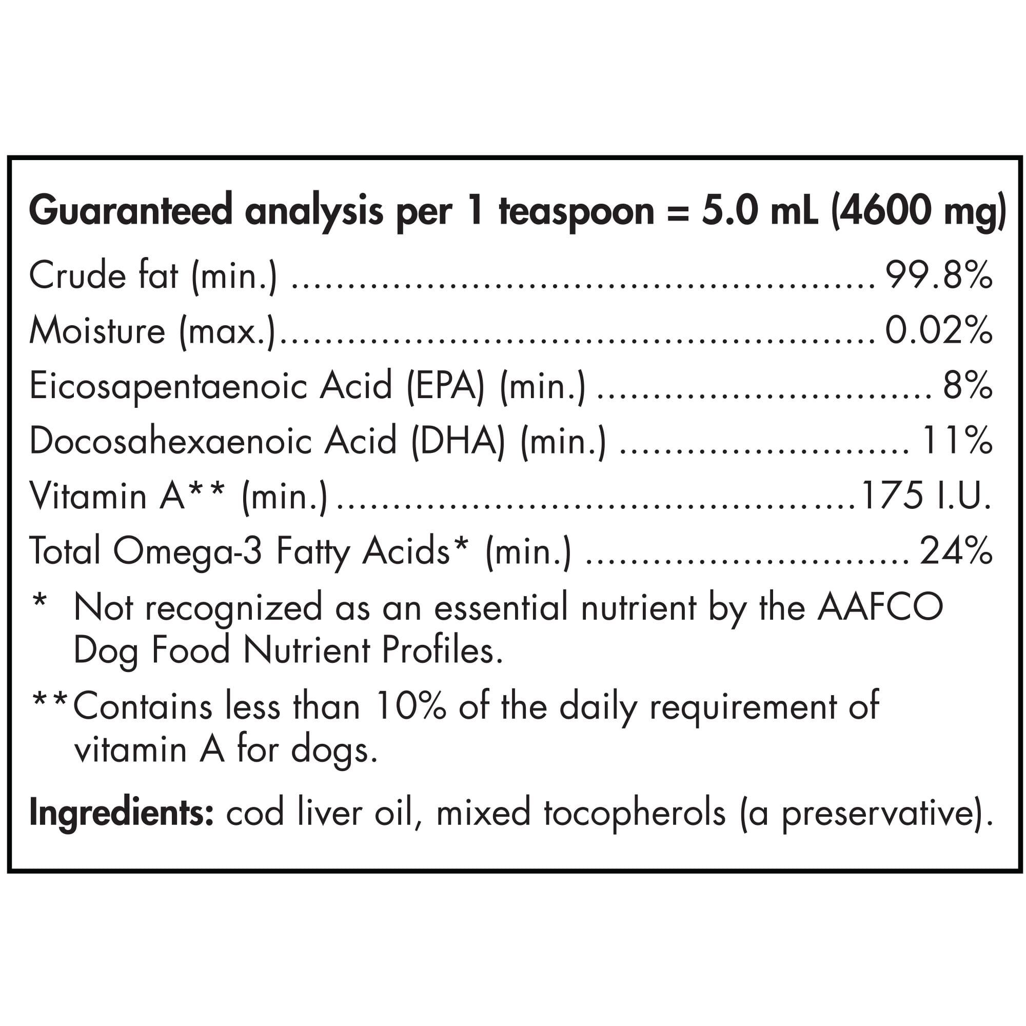 Nordic Naturals Omega-3 Pet Cod Liver Oil Liquid for Dogs， 16 fl. oz.