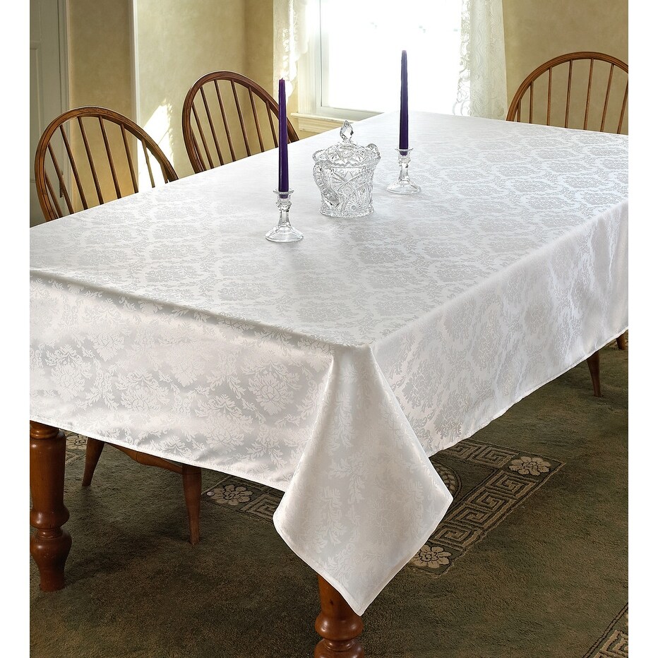 Violet Linen European Damask Pattern Tablecloth