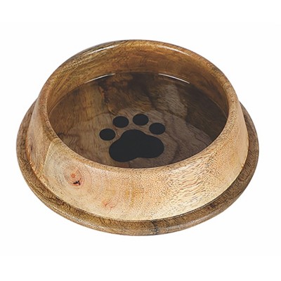 Advance Pet Nonskid Wooden Sleeve Dog Bowl