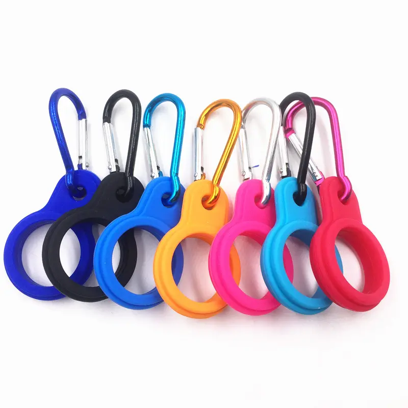 D859 High Quality Aluminum Sports Kettle Buckle Camping Hiking Tool Outdoor Water Bottle Holder Silicone Buckle Hook