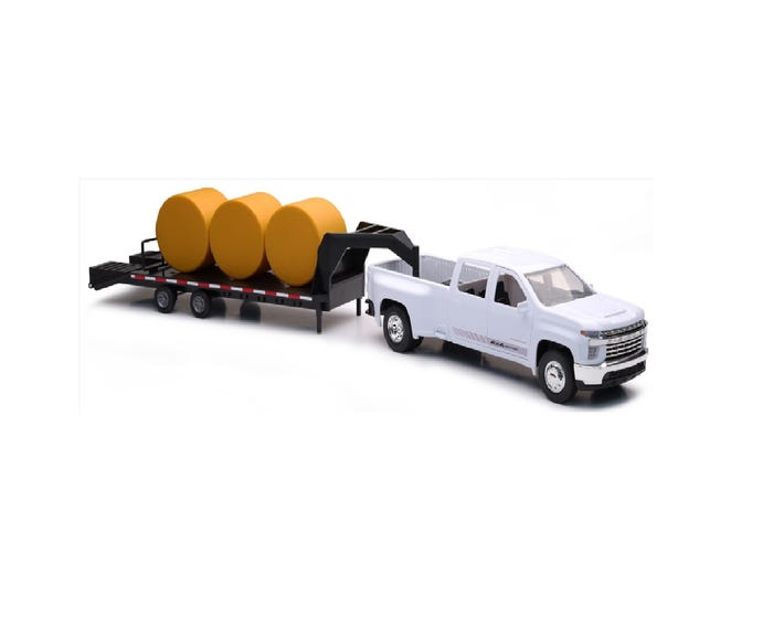 New Ray Chevy Dually With Gooseneck Trailer - 37566