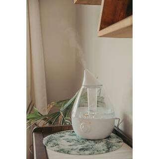 Crane 1 Gal. Drop Ultrasonic Cool Mist Humidifier for Medium to Large Rooms up to 500 sq. ft. - ClearWhite EE-5301CW