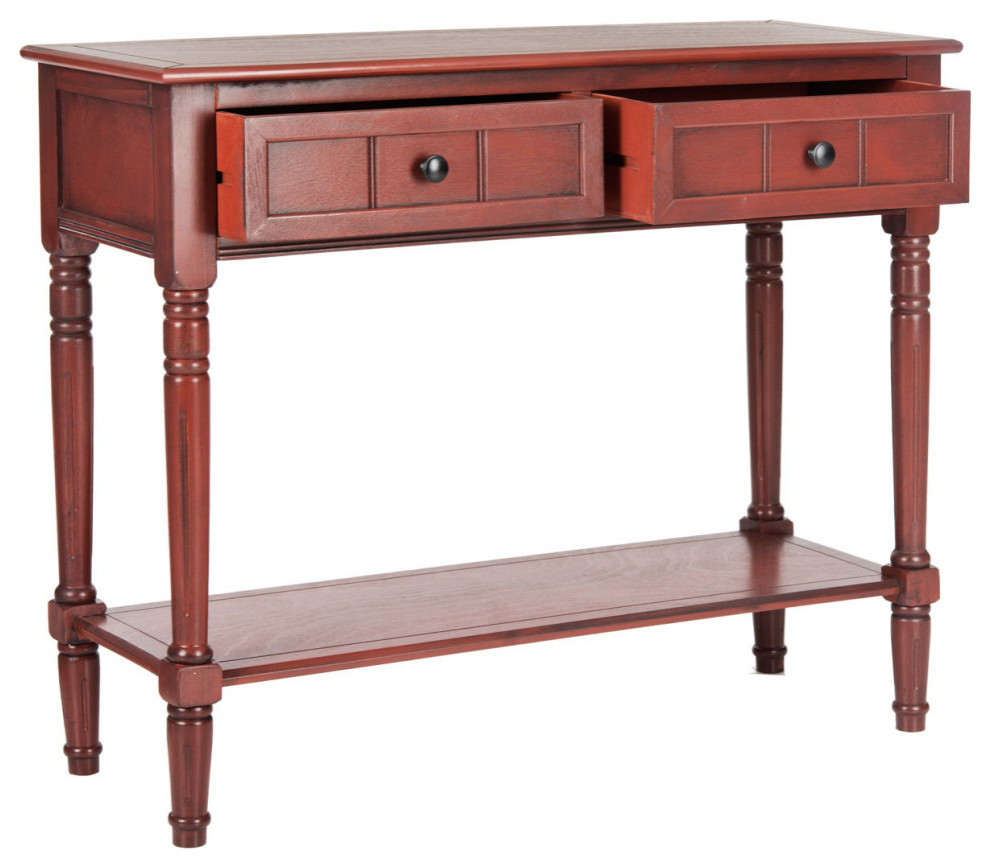 Joelle 2 Drawer Console Red   Traditional   Console Tables   by V.S.D Furniture  Houzz