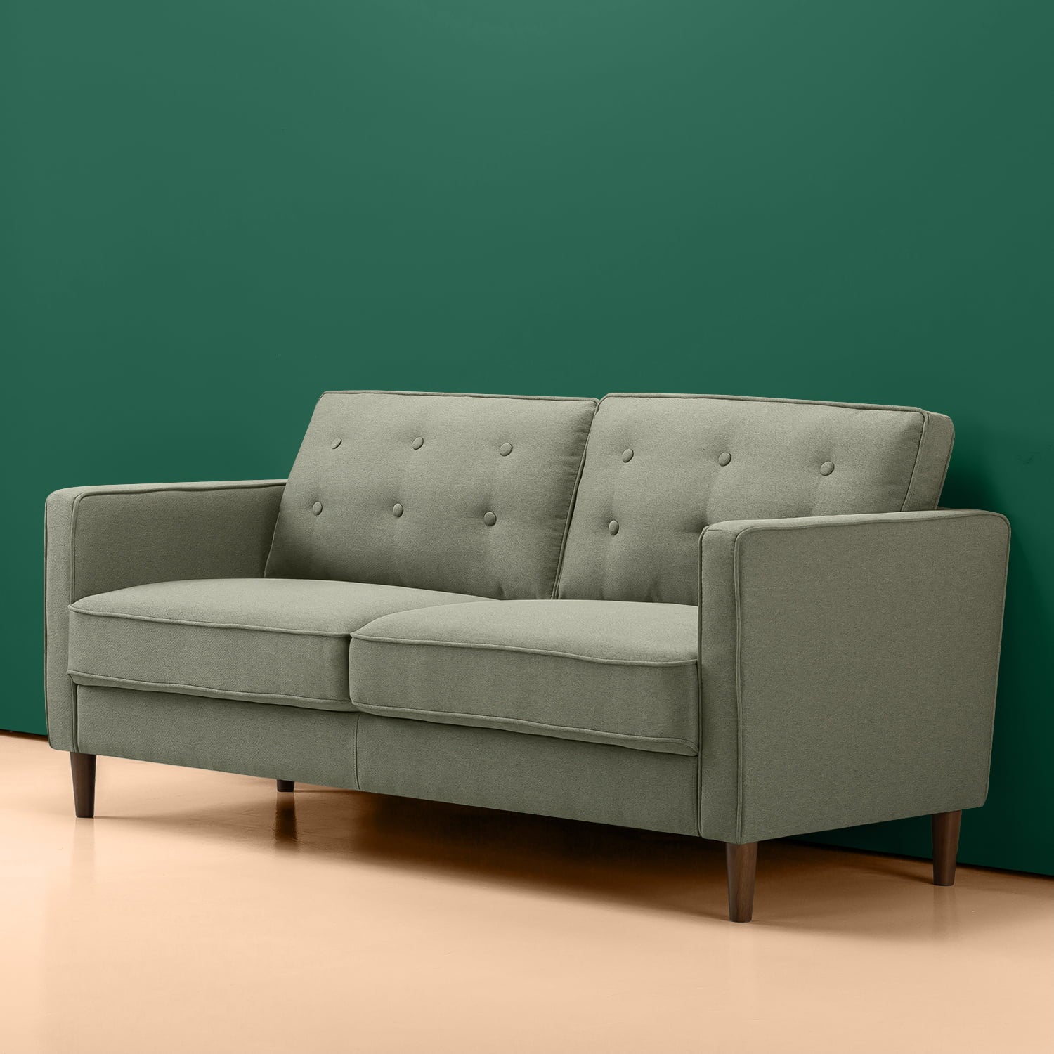 Zinus Lauren Sofa, Green Polyester