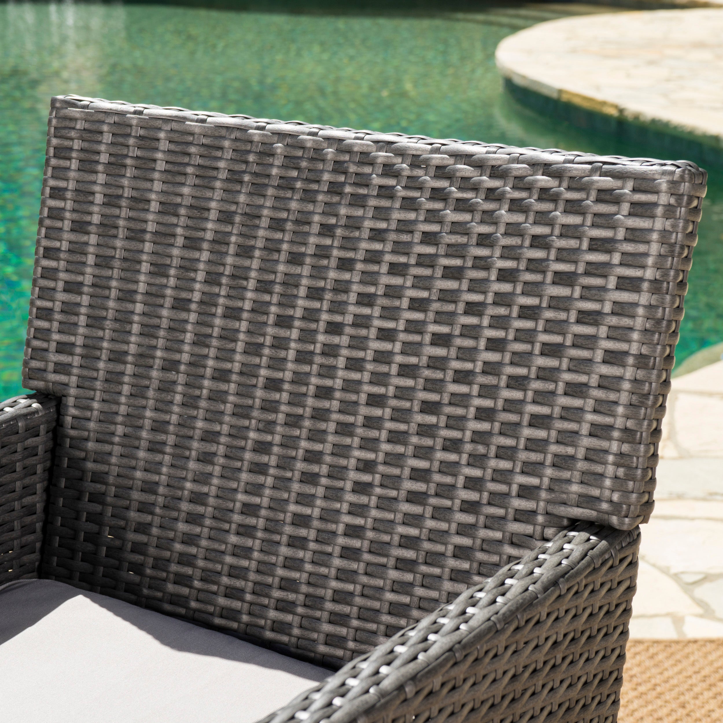 Cyrus Outdoor Wicker Dining Chairs with Water Resistant Cushions (Set of 2)