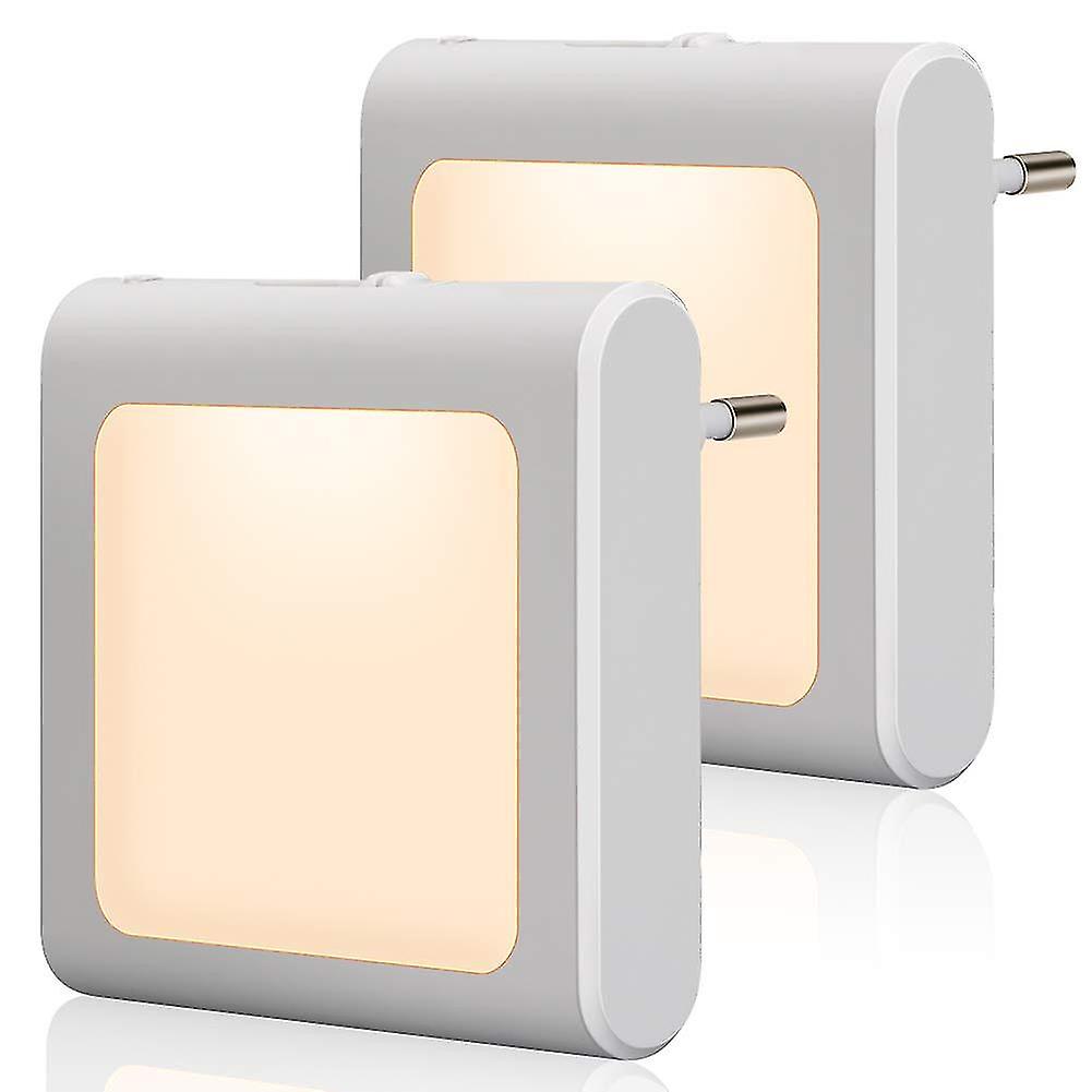 With Twilight Sensor 2 Pieces Brightness Continuously Adjustable Perfect For Kids Room， Staircase， Bedroom， Kitchen， Directional Light， Warm White