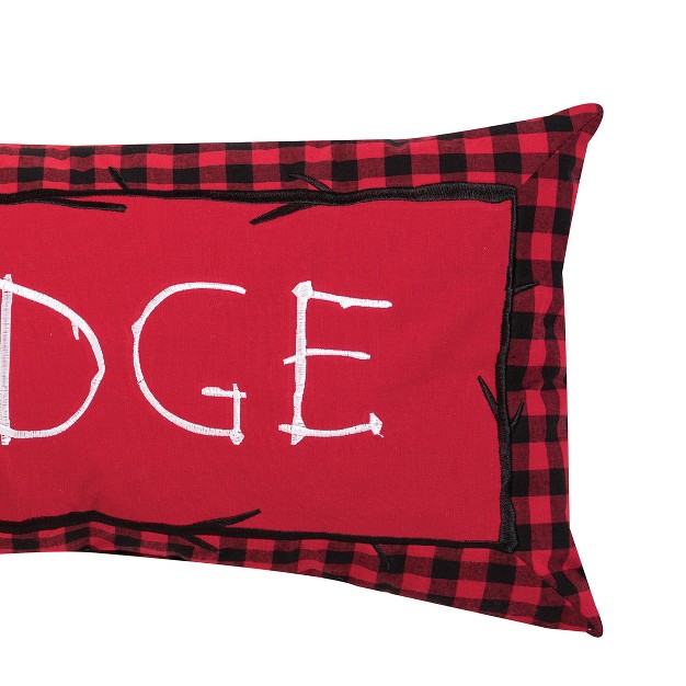 X 24 quot Buffalo Check Lodge Embroidered Christmas Throw Pillow