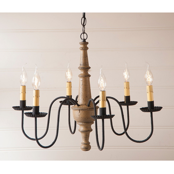 Irvin's Tinware 9156TPWD Harrison Wood Chandelier ...