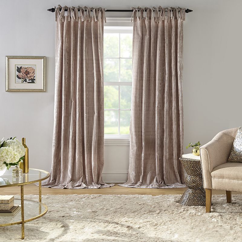 Elrene Home Fashions Korena Tie-Top Crushed Velvet Window Curtain