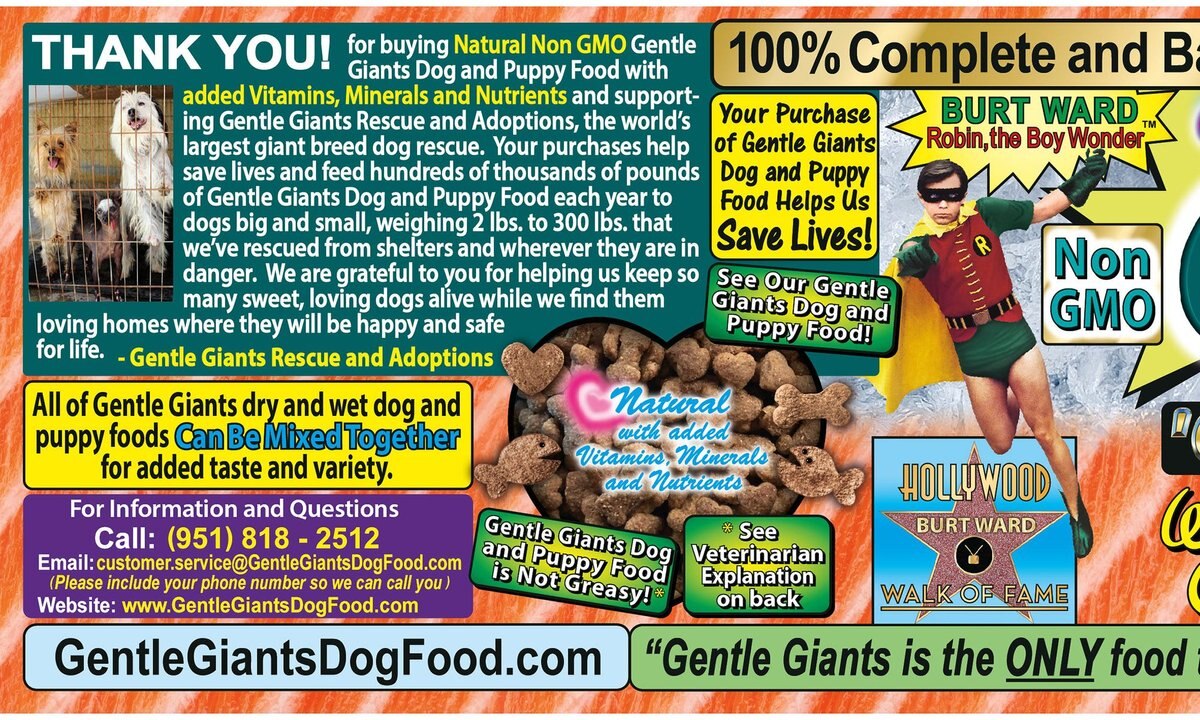 Gentle Giants Non-GMO Dog and Puppy Food Grain-Free Salmon Dry Dog Food， 18-lb bag